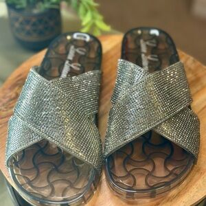 Lauren Lorraine Sparkling Silver Sandals